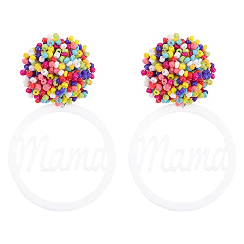 LIFKOME 1 Par Pendientes letras abalorios alfabeto mothers day regalitos cumpleaños decoración de oreja de mamá chica aretes de mujer tuercas pendientes aretes de dama joyas