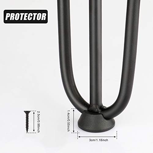 NewWay 28\" Set of 4 Heavy Duty Hairpin Metal Table Legs, 3 Rods Legs Suitable for DIY Coffee Table Office Table Bar Table etc.