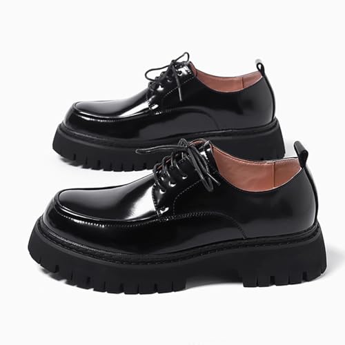 Men's Leather Lace Up Chunky Platform Oxfords Fashion Round Toe Lug Sole Dress Shoes Comfortable Casual Business Work Formal Derby Shoes2