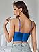 Avidlove Bustier Tops for Women Sexy V Neck Top Lace Corset with Underwired Adjustable Bralettes Crop Night Out Blue