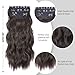Brown Hair Extensions Clip ins, 4Pcs Long Wavy Synthetic Clip in Hair Extensions for Women Girls (Color: Brown)