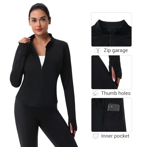 ANIVIVO Women's Zip Up Workout Jackets Athletic Running Jackets Slim Fit Lightweight Yoga Jacket with Pockets4