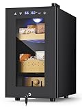 RLPI Electric Cooler Humidors Cabinet 25L Wine Fridge with Intelligent Control Advanced Compressor Under Counter Freestanding for Patio BBQ Beer Bar Cabinet Kitchen Gift Black