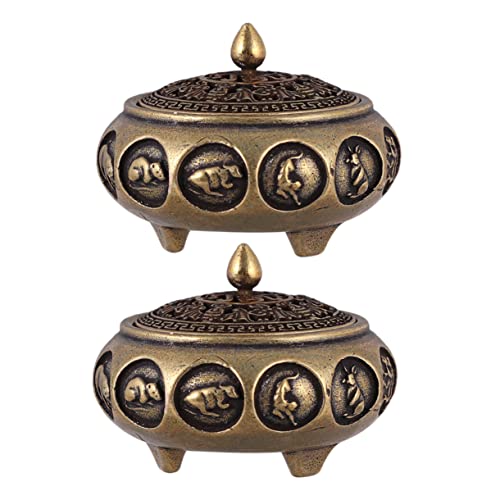 Alipis Retro Estilo Incienso Quemador De Cobre Censher Aroma Quemador Adorno De Escritorio