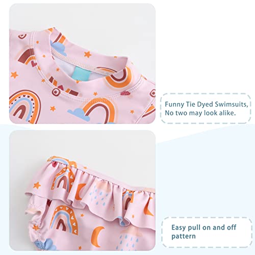 Baby Girls Rash Guard Set for Girls Long Sleeve Swimsuits with Bikini Bottom UPF 50+ Sun Protection Bathing Suits4