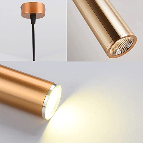 Lámpara colgante de tubo para comedor y cocina iluminación cilíndrica de techo 2