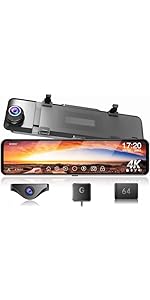 Amazon.co.jp: JADO ドライブレコーダー ミラー型 4K 【最新 自在拡大