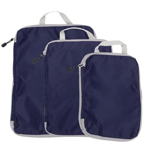 Organisateurs de voyage en nylon bleu marine : paquet rangement vêtements bagages