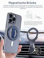 EWA MagOne 3rd Gen [Kompatibel mit MagSafe] Handy Griff ständer mit elastischem Fingerloop, drehbaren Innenring, abnehmbarem magnetischen Ringhalter, für iPhone 17, 16, 15, 14, 13, 12 - Blau – Ansicht 7