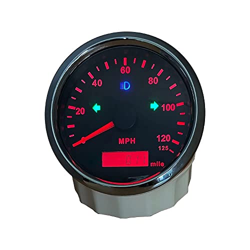 Eling Auto Speed Gauge Kit Mph Gps Speedometer Odometer 125Mph Mileage Adjustable Overspeed Alarm For Boat Car Truck Motorcycle 85Mm 12V 24V #TOP1