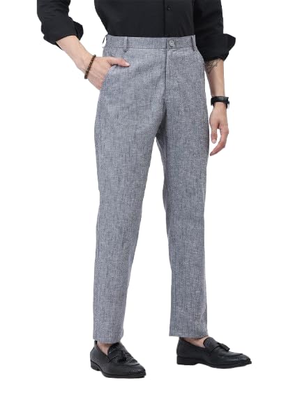 hallstatt Men's Stretchable Formal Pant Trousers | Stylish Slim Fit Men's Wear Trousers for Office or Party | Cotton Blend Knitted Fabric-picture-10