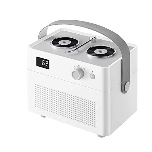 Tragbare Luftbefeuchter Retro-Plattenspieler 1300ml Double Jet Luftbefeuchter Mini Car Desktop-Befeuchter USB aufladbare,Weiß