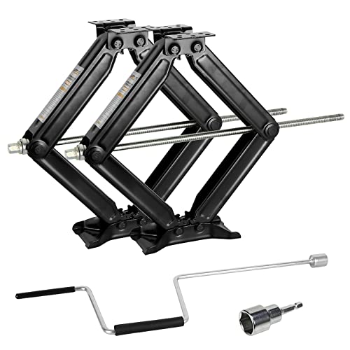 10 Best Rv Stabilizer Jacks for a Steady Camping Experience 3 Weize Camper RV Trailer Stabilizer Leveling Scissor Jacks with Handle -24'- 6500lbs - Set of 2