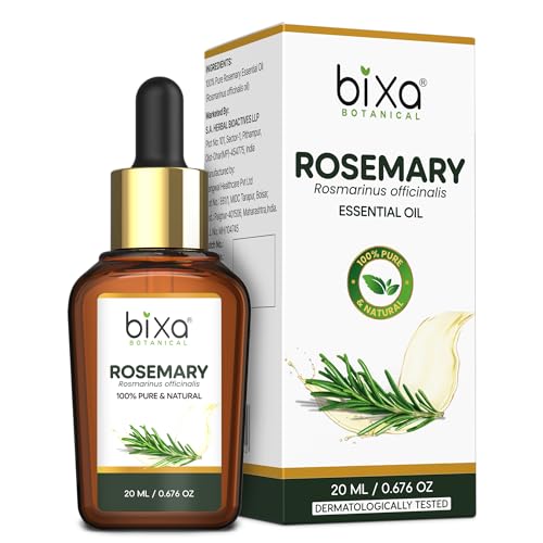 Image of Rosemary Essential Oil | Hair Fall Support | Lab Tested | 20ml | 100% pure rosemary essential oil, dermatologically tested, steam distilled, no synthetic fragrance, no additives