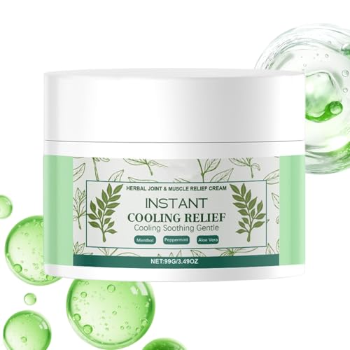 Gel Refrescante | Crema Refrescante de Absorción Rápida para Músculos | Bálsamo Ligero Para Músculos con Efecto Calmante Para Rodillas Espalda Hombros Pies Cuello