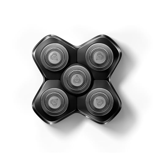 MANSCAPED The Dome Shaver PRO SkinSafe Replacement Blade Pad - Five Stainless Steel Rotary Pivoting Blades for Smooth Shave Magnetic Attachment for Mens Head Shaver (1-Pack)