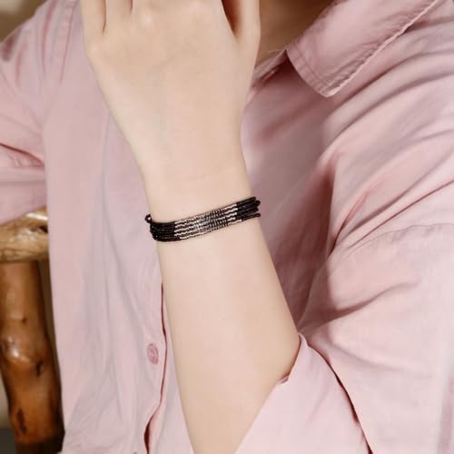 Image of KELITCH Layered Miyuki Beads Bracelets Adjustable Strand Bracelets Bangles Bohemian Style Summer