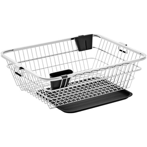 Image of RADIANT Basket Drainer & Dish Drainer Basket for Kitchen /Utensil Stand for Kitchen /Dish Drying Rack with Drainer /Bartan Stand /Dish Rack (Large)