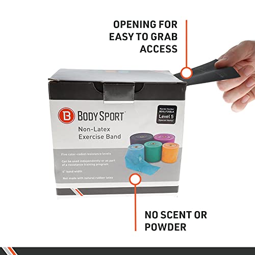 Body Sport Exercise Bands, Medium, Orange, 25 Yd. – Exercise Bands – Resistance Bands For Upper & Lower Body Exercises – Exercise Bands For Stretching & Strengthening,Bdslf25Org #TOP4