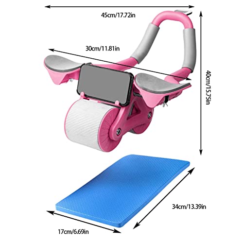 Roue À Rouleaux d'exercice | 4D Roue Abdominale À Rebond Automatique | AB Roller Wheel Roue avec Cou| Roulette Abdominaux Double Roue pour Entraînement Abdominal | Équipement Sport – Image 4