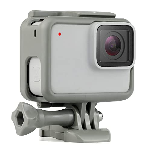 SOONSUN-Frame-Mount-Housing-Case-for-GoPro-Hero-5-6-7-Black-White-Silver-Hero-2018-Cameras-Protective-Housing-with-Buckle-and-Screw-All-Slots-Fully-Accessible-Gray