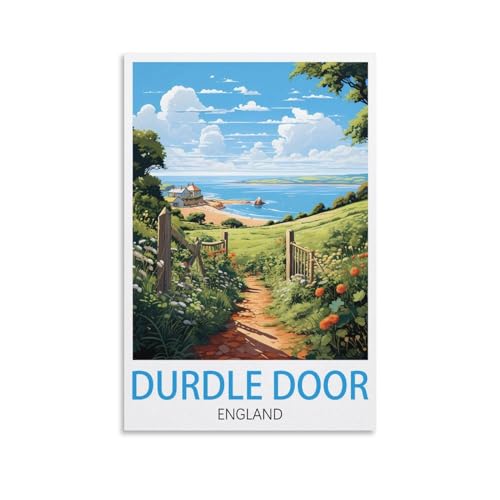 NGeniC Durdle Door Poster de voyage vintage Angleterre 20 x 30 cm Art moderne