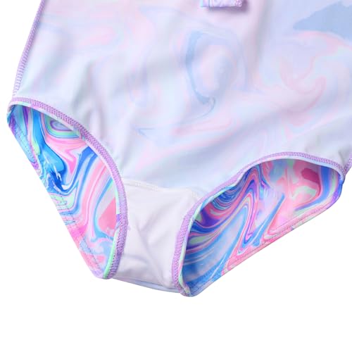 TFJH E Kids Girls Rashguard Swimsuit UV 50+ Long Sleeve One Piece Swimwear Zip3