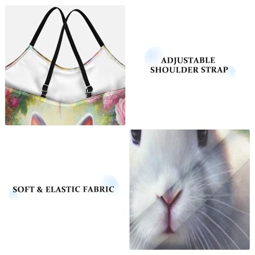 Rabbit Flower White Girls Bathing Suit Swimsuit Swimwear Summer Beach One Piece Swimsuits3