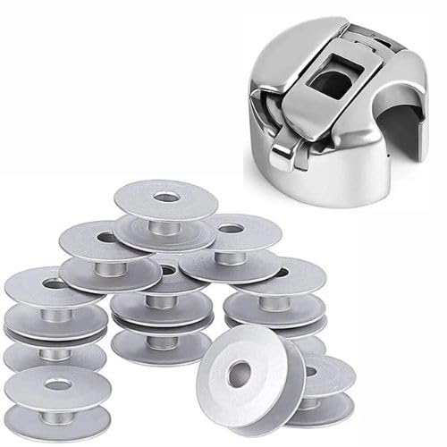 Combo- (12-Pcs) Aluminium Bobbin & (1-Pcs) Bobbin Case For Industrial & Domestic Sewing Machines