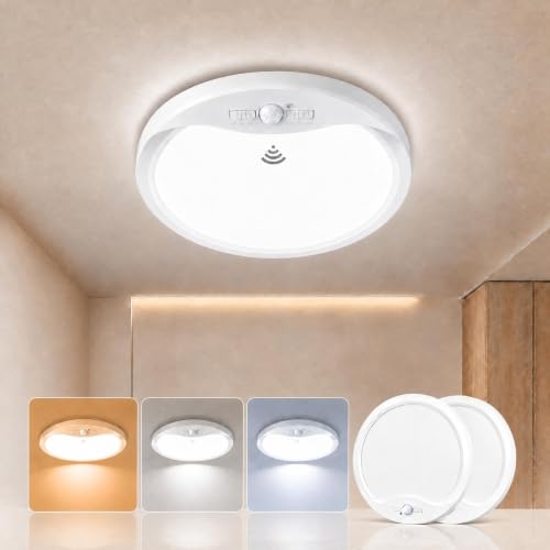 2Pack 7Inch Wired Motion Sensor Ceiling Lights, 15W 1500lm LED Closet Light