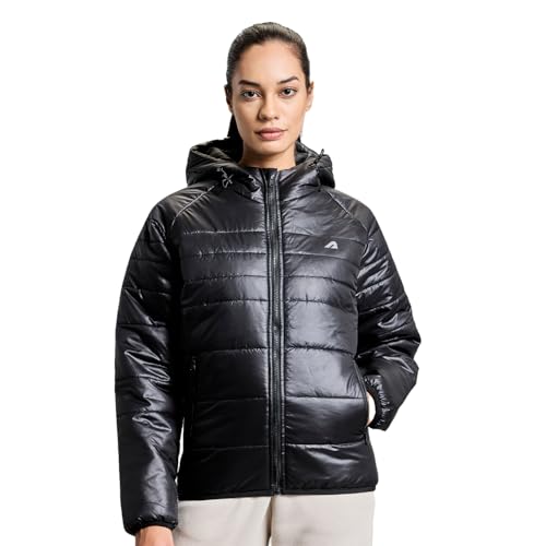 Image of Boldfit jacket for woman puffer winter jacket for woman standard length jackets for women stylish latest hooded winter wear jackets for women cozy jerkins for ladies