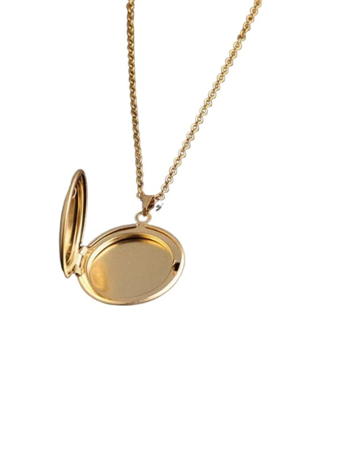 Stainless Steel Photo Locket Necklace Open Round Pendant Necklaces For Women Jewelry Family Birthday Gift