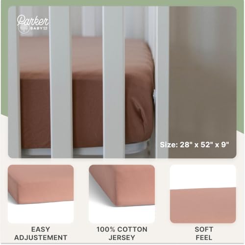 Image of Parker Baby Soft & Durable Fitted Baby Crib Sheets | Snug Fit for Standard Crib Mattresses | Machine Washable, Fade-Resistant & Modern Nursery Designs