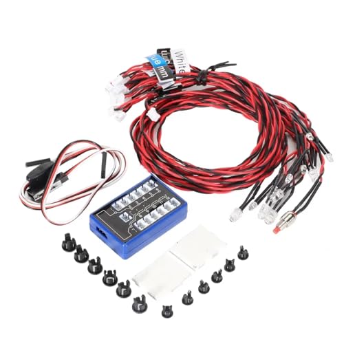 Kit de luces de dirección freno RC 1/10 y juego de 12 focos flash para coche teledirigido