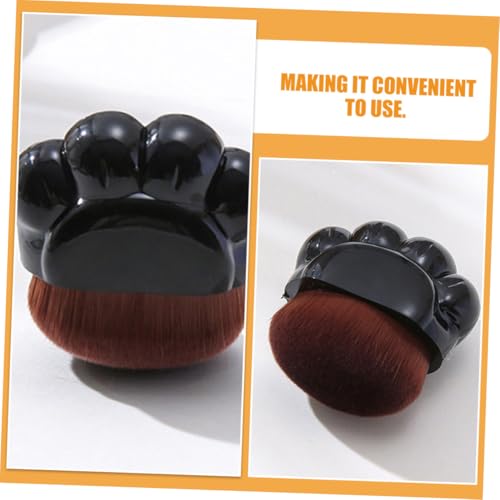 JHKNNK 2pcs Foundation Concealer Brush Set Compact Black Makeup Brushes for Liquid Foundation and Sunscreen Application for Women