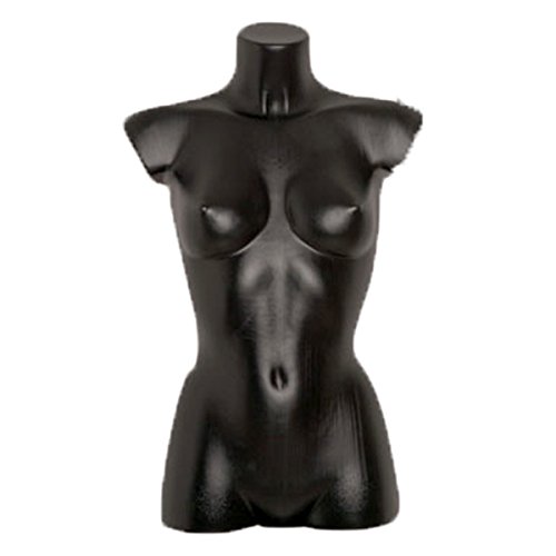 Sconosciuto Torso Donna PLASTICA INFRANGIBILE Nero MANICHINO Busto Mezzo Bustino per T-Shirt Camicia Top Intimo