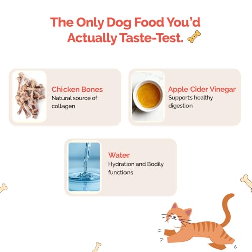 Image of Goofy Tails Chicken Bone Broth for Cats 100 ml (100ml X 1 Pack), Human Grade, Preservative Free, Gut Friendly Cat Food Topper, Cat Supplements with Natural Collagen