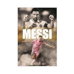 Messi Poster Soccer Wall Art 1 Canvas Poster Wall Art Decor Print Picture Paintings for Living Room Bedroom Decoration Unframe:12x18inch(30x45cm)