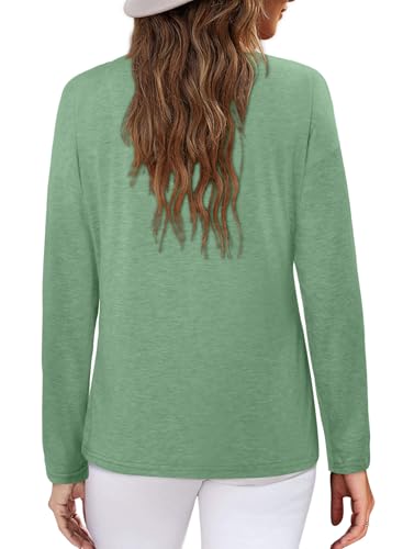 ONLYSHE Women's Casual Striped Long Sleeve Tops Crew Neck Knit Basic Loose Fit T Shirts Fall Fashion Tunic Outfits