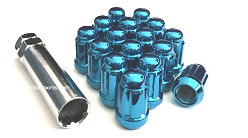 AVN Motorsports 12x1.5 Spline Tuner Lug Nuts Wheel Locks (20 Lugs & 1 Key Included) (12mmx1.50 Thread Size) (Blue)