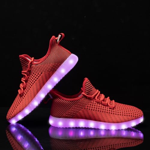 Image of Light Up Shoes for Women Men, Unisex USB Charging LED Shoes Adult Halloween Mesh Upper Glowing Luminous Trainers Dancing Flashing Sneakers