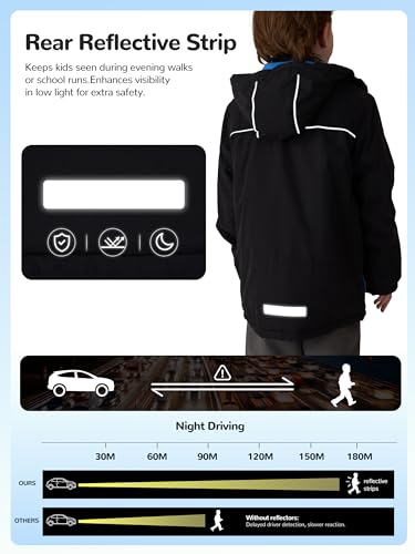 Image of PAMLULU Boys Winter Coats Waterproof Breathable Snowboarding Ski Jackets Fleece Lined Hooded Rain Coat for Kids