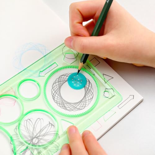Image of Scale for Kids Birthday Return Gift (Pack of 4), Kids Return Gift, Design Ruler for Boys and Girls, Spirograph, Art Craft, Stationery, Assorted
