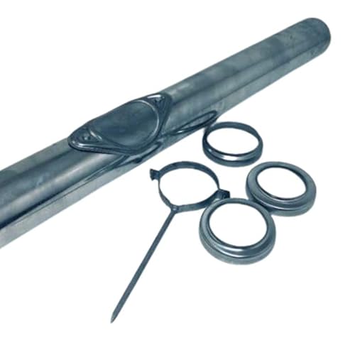 Dachrinne Standrohr Regenstandrohr DN 100 (1 m, 100 mm) mit Zubehör, Silber oder Grau, Metall, Reinigungsöffnung, Stoßfest, Hochwertige Optik