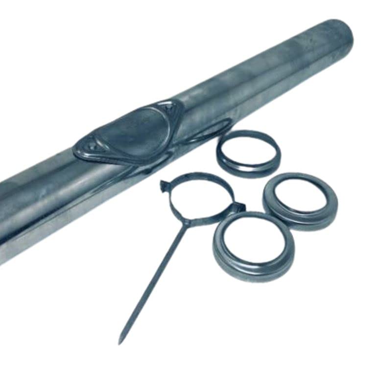 Standrohr Regenstandrohr DN 100 (1 m, 100 mm) mit Zubehör, Silber oder Grau, Metall, Reinigungsöffnung, Stoßfest, Hochwertige Optik