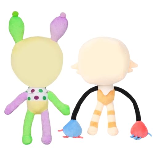 BCEDIGAD 2 peças jogo de terror aventura brinquedos de peluche suaves figuras cheias com olhos grandes e braços coloridos, bonecas de desenhos animados bonitas para meninos e meninas presente de aniversário