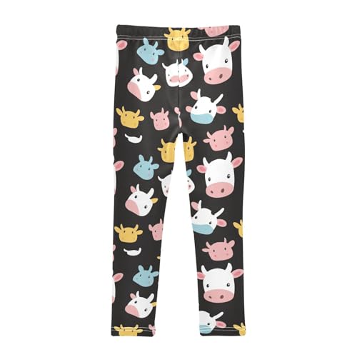 Animal Cartoon Cow Girls Casual Leggings for Kids Printed Long Pant Bottoms Stretch and Soft2