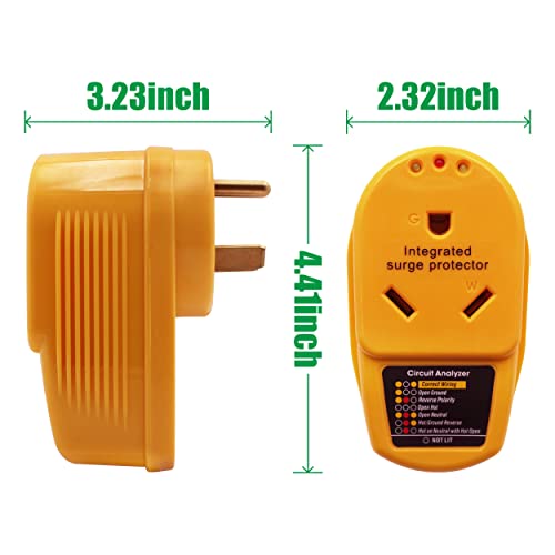 Bylot 55310 Adapter Circuit Analyzer With Integrated Surge Protection,30 Amp Male To 30 Amp Female Wiring Rv Trailer,With Indicator Lights thumb #6