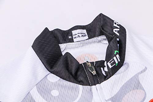 Camisa de ciclismo infantil para meninos e meninas de manga curta para jovens, Panda, M(Height 110-1