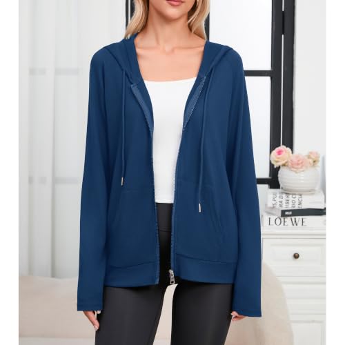 Image of Witsmile Zip Up Hoodie Women Oversized Sweatshirt Long Sleeve 2026 Fall Outfit Lightweight Jackets Workout Clothes